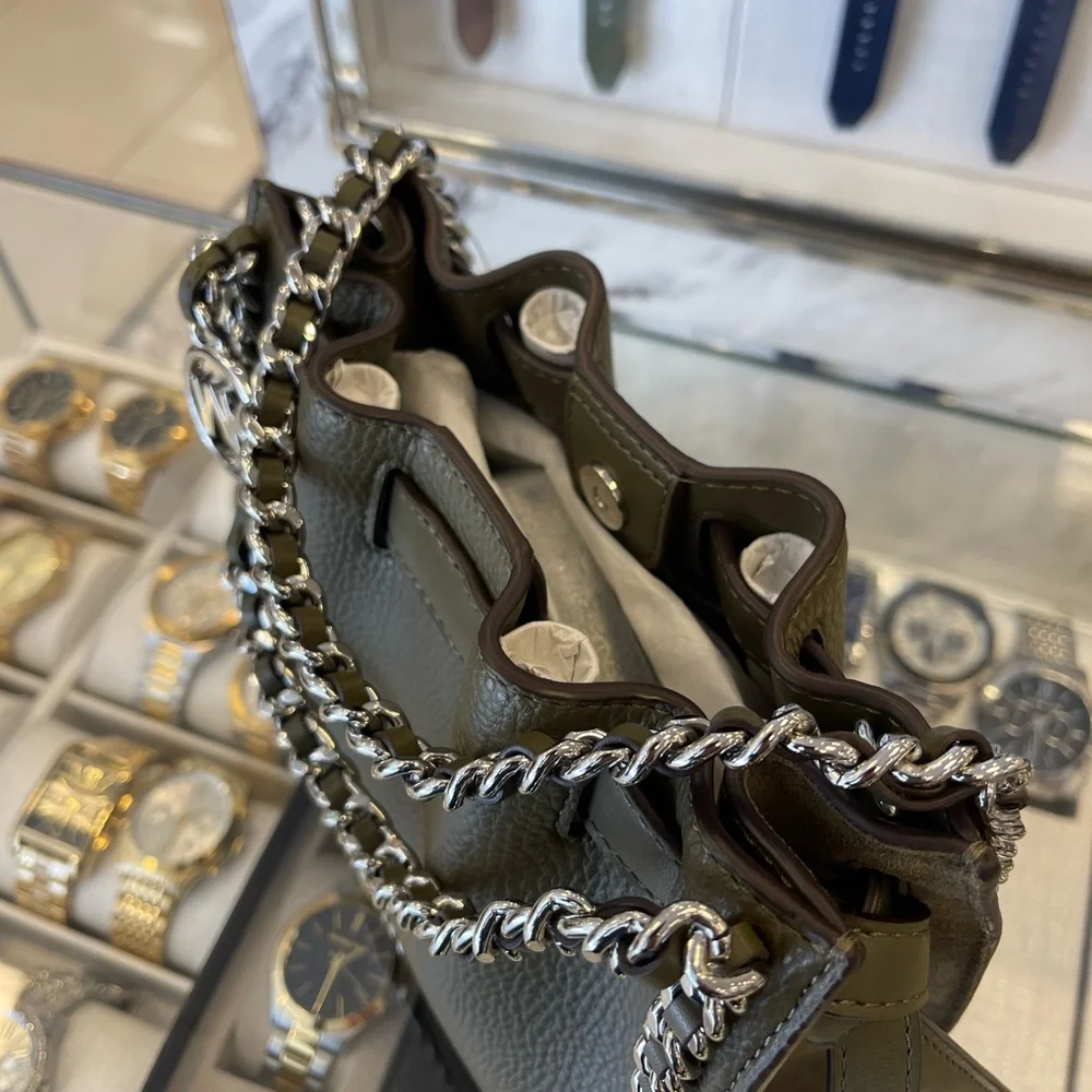 MICHAEL KORS Mina Small Chain Convertible Crossbody XBody Bag
Olive Belted
NWT - Picture 14 of 16